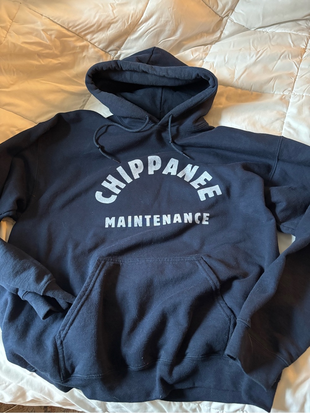 Maintenance Navy Hoodie - Unisex Pullover Sweatshirt
